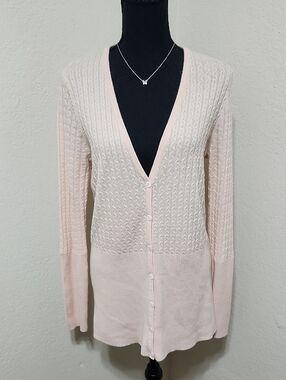 VINTAGE Jeffrey Grubb FAL Luxury Pointelle Knit Cardigan 70% Cashmere Old Money